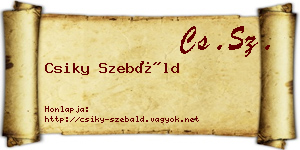 Csiky Szebáld névjegykártya
